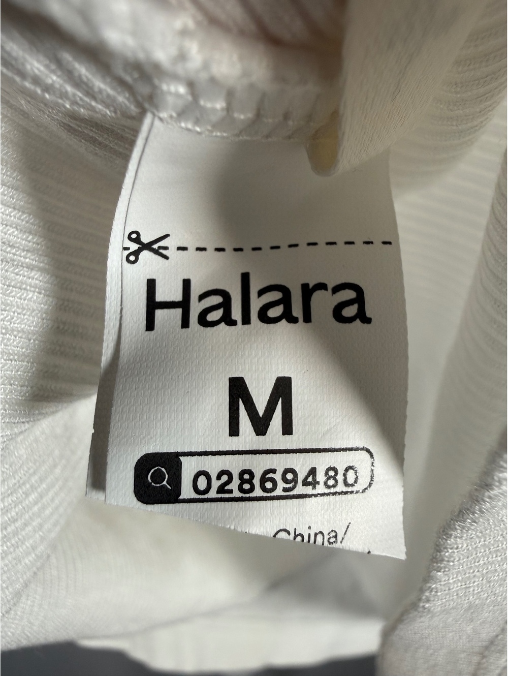 Halara Ribbed Knit Off Shoulder Long Sleeve 2-in-1 Casual Top White Size Medium - Picture 5 of 9